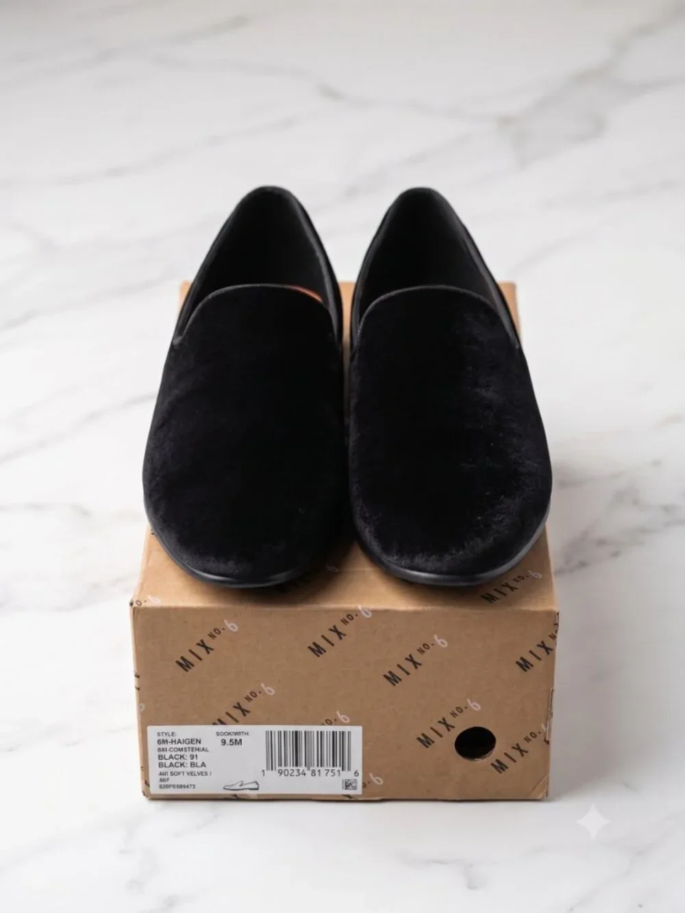 Mix No. 6 Haigen Black Velvet Loafers - Men's Size 9.5